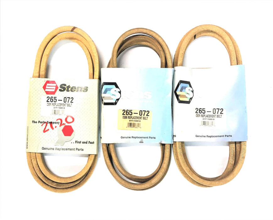 STENS OEM REPLACEMENT BELT 265-072(AYP/158818)[LOT OF 3] NOS