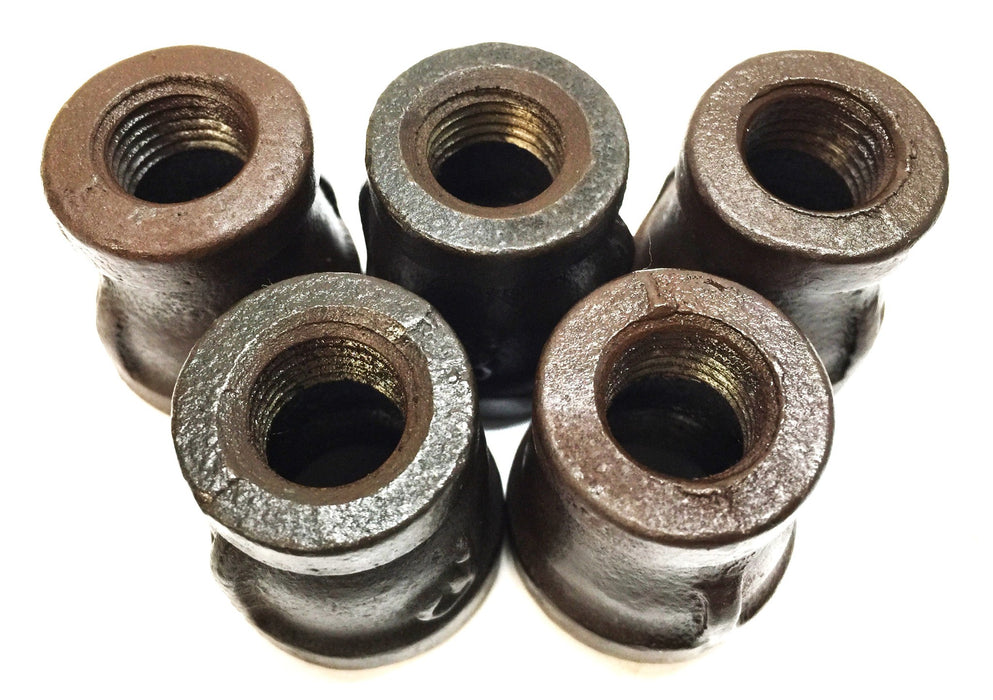 UNBRANDED 3/8" x 1/4" Black Iron Reducer Coupling Pipe Thread [Lot of 5] NOS