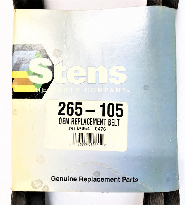 STENS OEM REPLACEMENT BELT 265-105(MTD/954-0476) NOS
