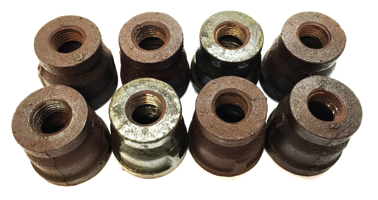 UNBRANDED 1/2" x 1/4" Black Iron Reducer Coupling Pipe Thread [Lot of 8] NOS