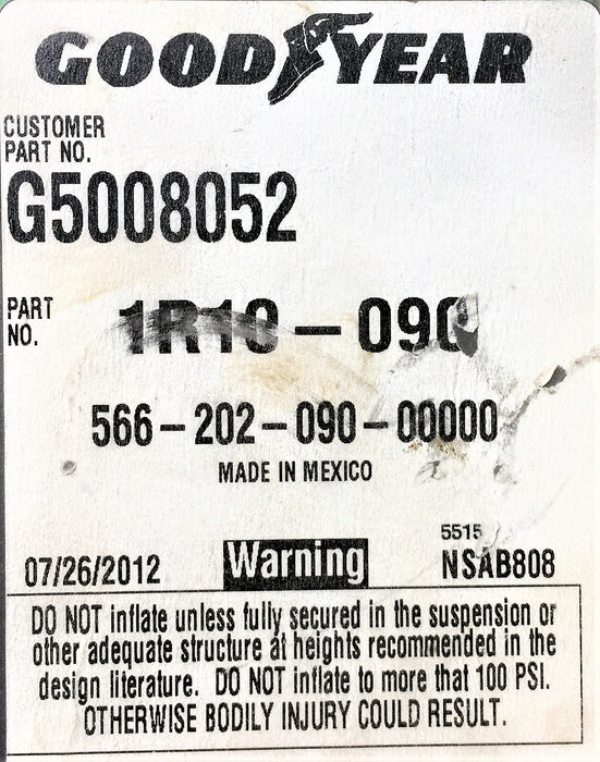 GOODYEAR Rolling Lobe Air Spring 1R10-090 NOS
