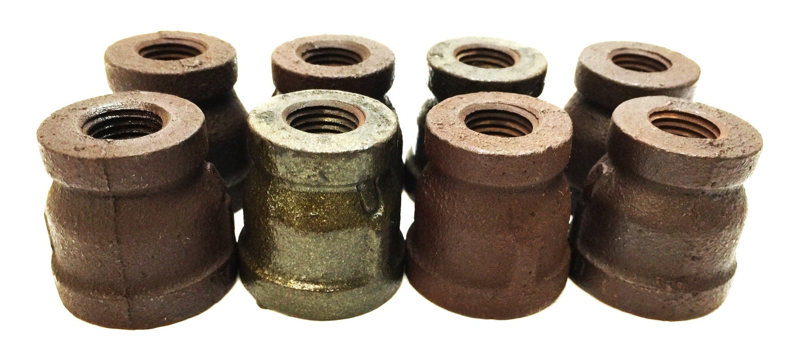 UNBRANDED 1/2" x 1/4" Black Iron Reducer Coupling Pipe Thread [Lot of 8] NOS