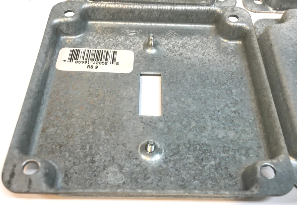 STEEL CITY RS9 SINGLE STEEL 4" SQUARE SWITCH COVER, RAISED 1/2" [ LOT OF 4 ] NOS