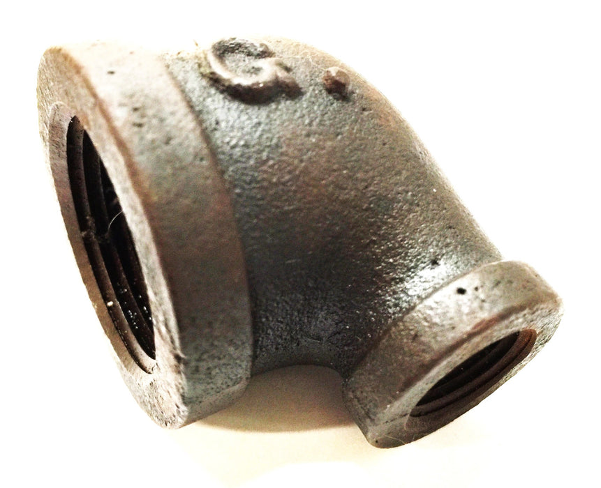 UNBRANDED 1/2" x 3/4" Black Iron Reducer Elbow [Lot of 6] NOS