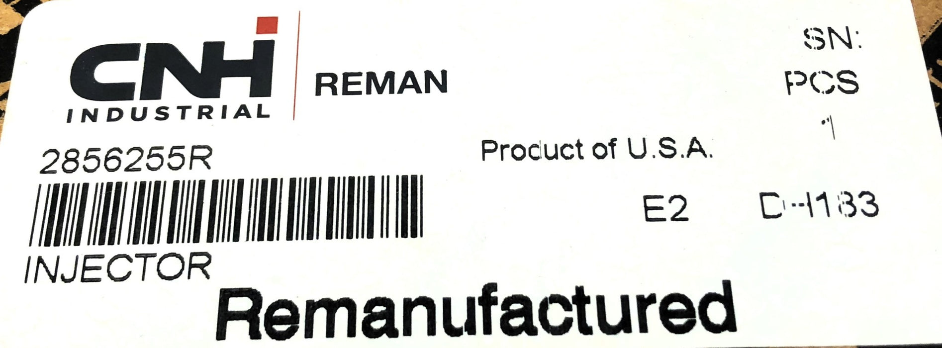 Fuel Injector (Missing Top Screw) For CNH 2856255R REMANUFACTURED