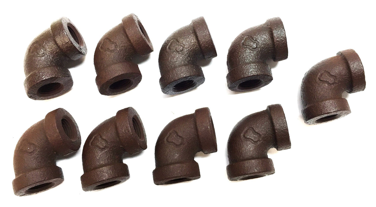 UNBRANDED 1/8" Black Malleable Iron 90 Degree Elbow Fitting [Lot of 9] NOS