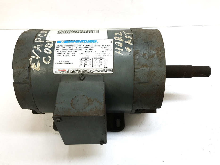 Marathon Electric Pump Motor NVB-145TTDR7663CH USED