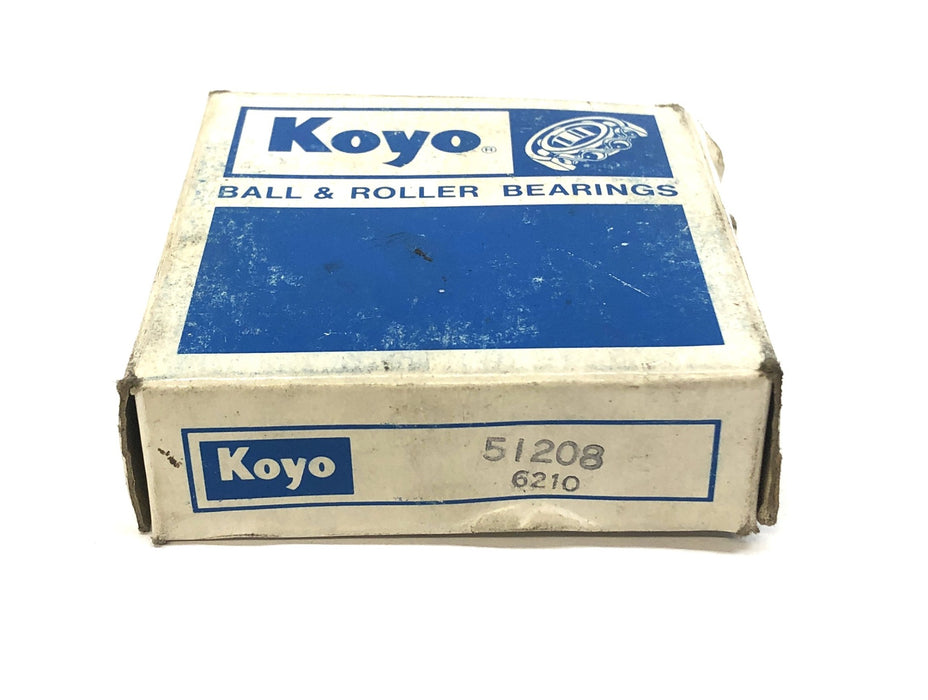 Koyo Single Direction Thrust Ball Bearing 51208 (51208/6210) [Lot of 2] NOS