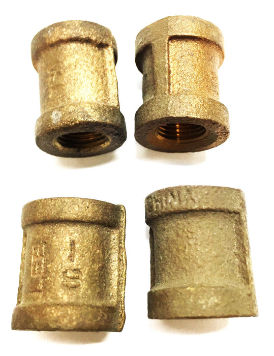 UNBRANDED 1/8" Brass Coupling [Lot of 4] NOS