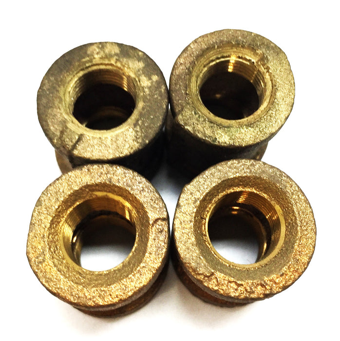 UNBRANDED 1/8" Brass Coupling [Lot of 4] NOS