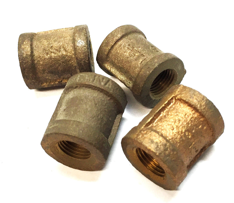 UNBRANDED 1/8" Brass Coupling [Lot of 4] NOS