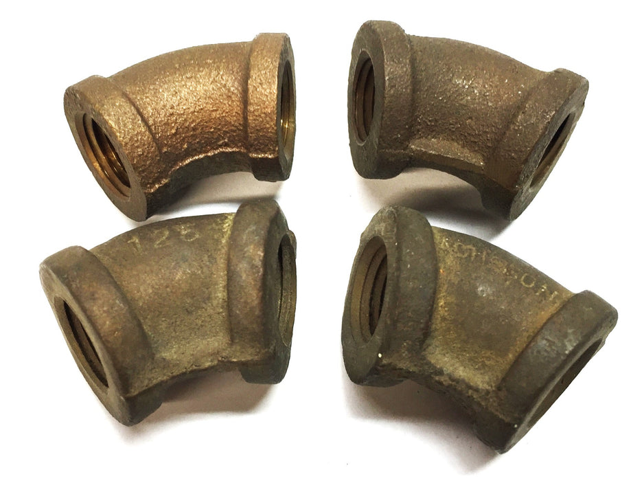 UNBRANDED 1/4" 45-Degree Brass Elbow [Lot of 4] NOS