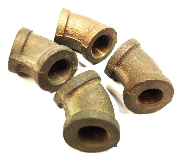 UNBRANDED 1/4" 45-Degree Brass Elbow [Lot of 4] NOS