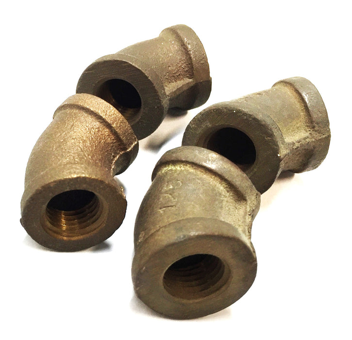 UNBRANDED 1/4" 45-Degree Brass Elbow [Lot of 4] NOS