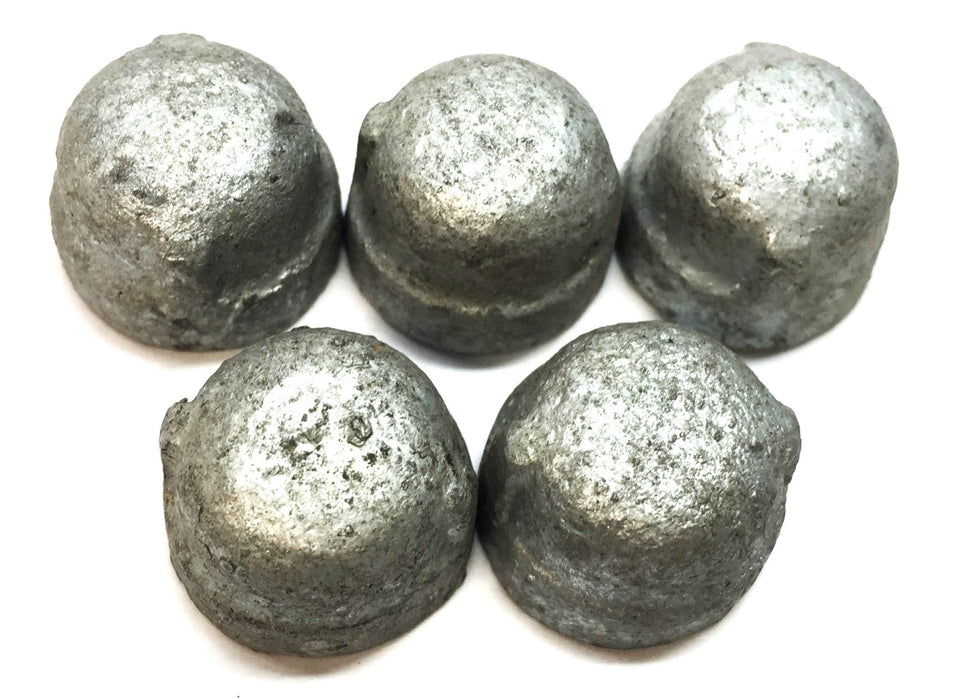 UNBRANDED 1/8" Round Top Galvanized Cap [Lot of 5] NOS