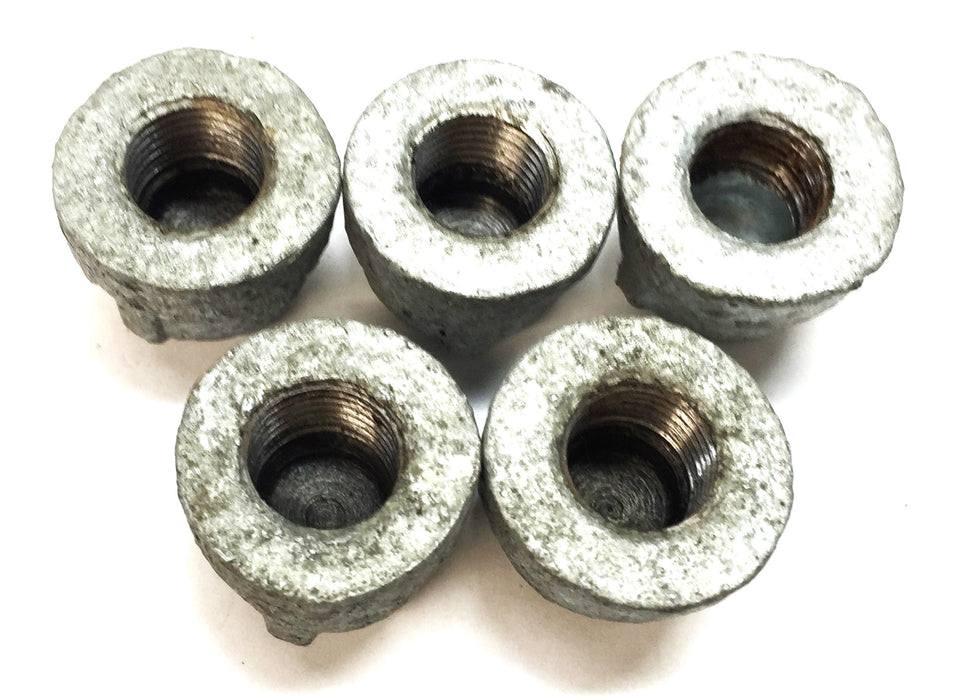 UNBRANDED 1/8" Round Top Galvanized Cap [Lot of 5] NOS