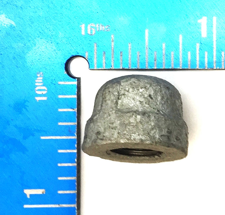 UNBRANDED 1/8" Round Top Galvanized Cap [Lot of 5] NOS