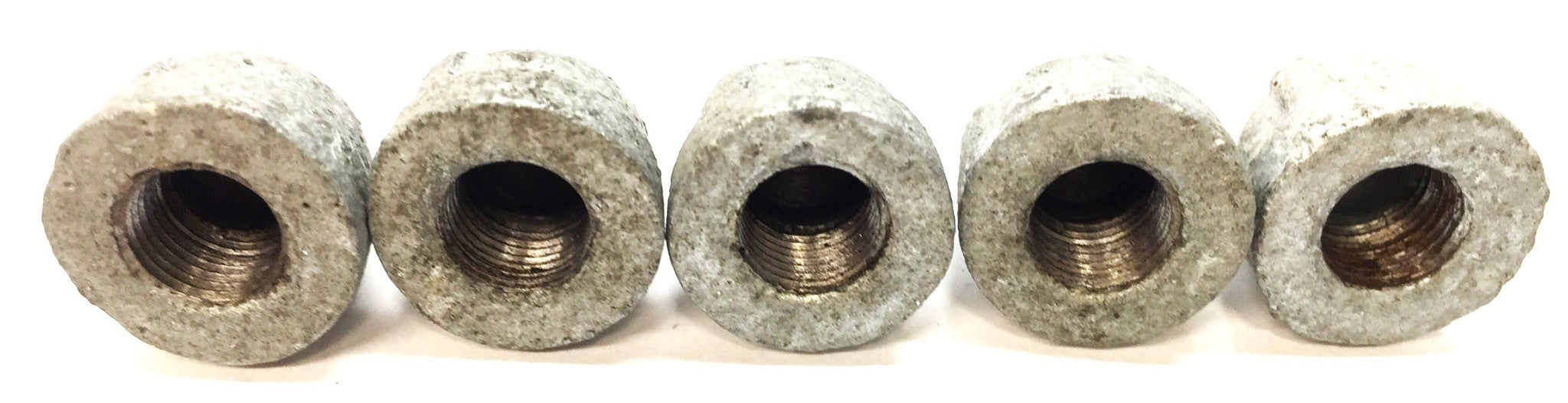 UNBRANDED 1/8" Round Top Galvanized Cap [Lot of 5] NOS