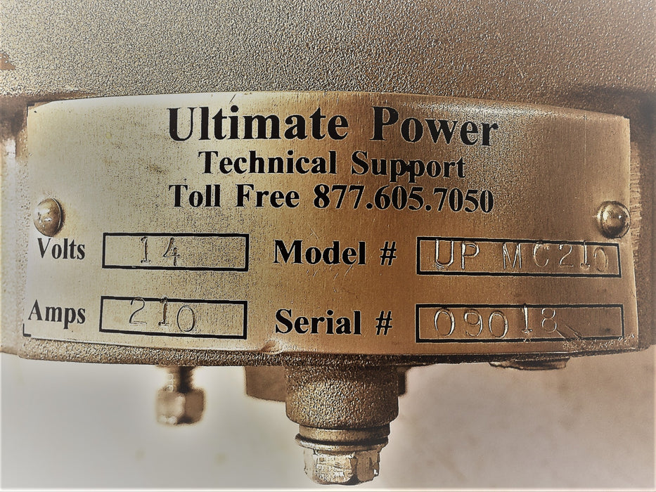 Ultimate Power Alternator Assembly 14 Volt 210 Amps UPMC210 NOS