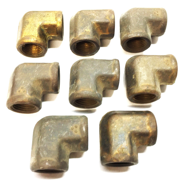 UNBRANDED 1/8" Brass 90-Degree Threaded Elbow [Lot of 8] NOS