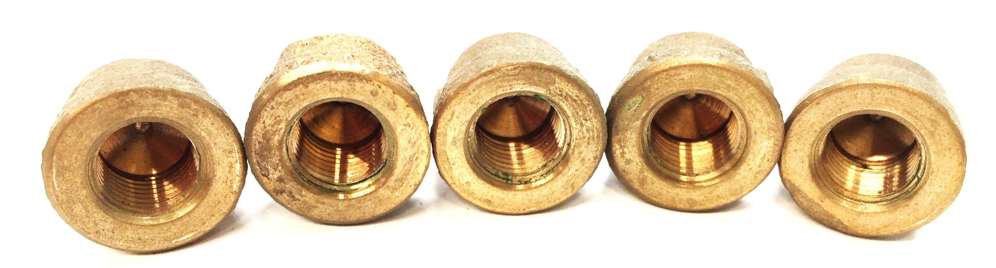 UNBRANDED 3/8" Round Top Brass Cap [Lot of 5] NOS