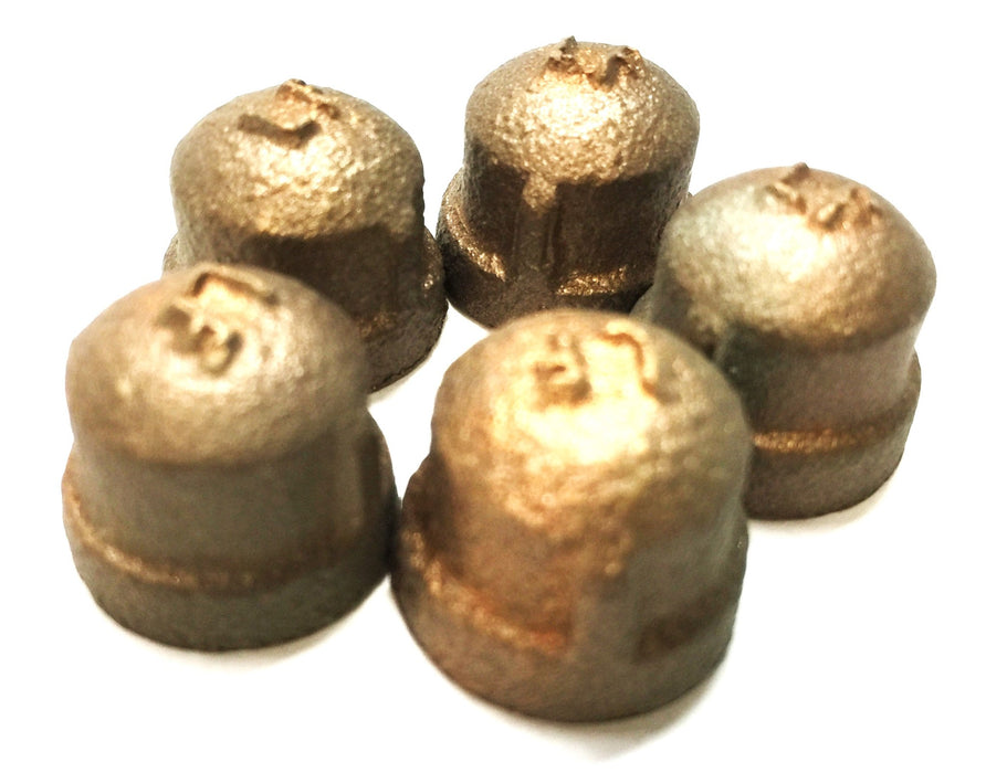 UNBRANDED 3/8" Round Top Brass Cap [Lot of 5] NOS