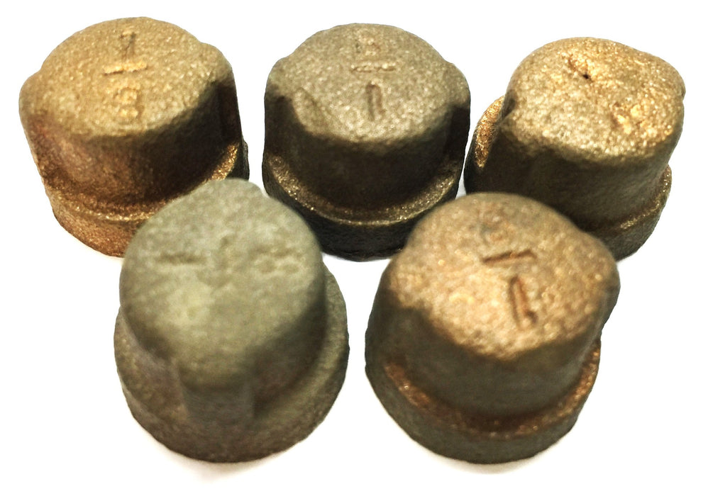 UNBRANDED 1/8" Flat Top Brass Cap [Lot of 5] NOS