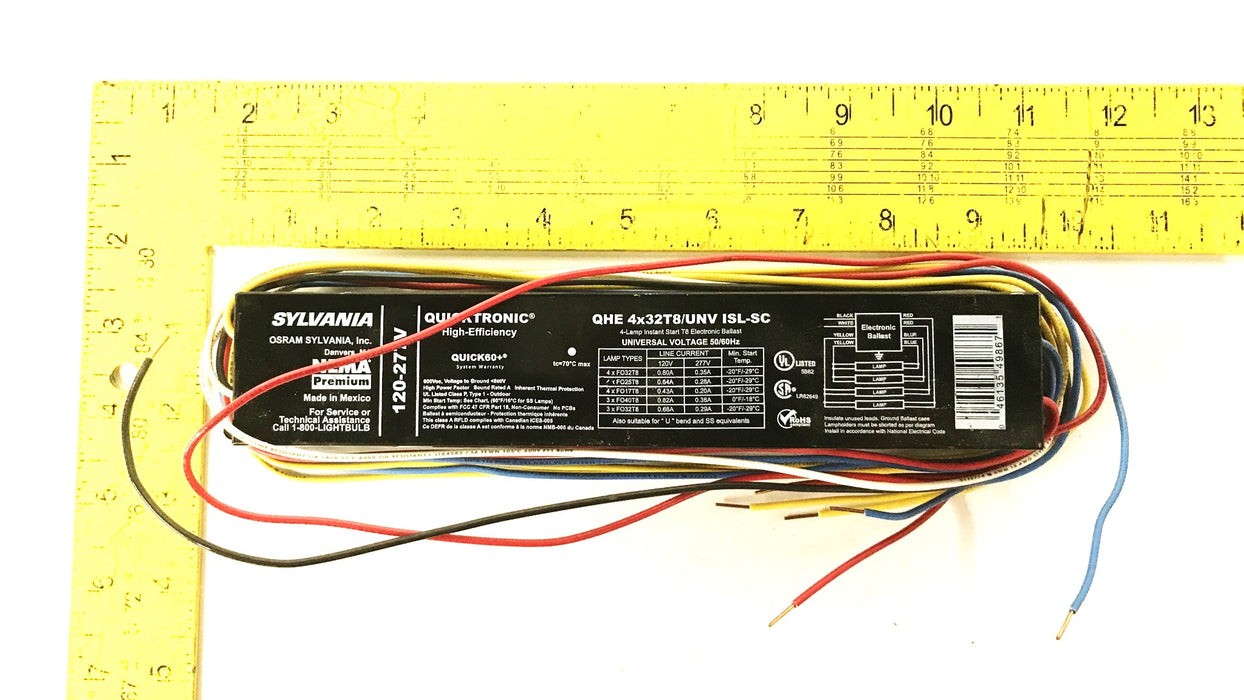 Sylvania Quicktronic Fluorescent Lamp Ballast QHE-4x32T8/UNV [Lot of 2] NOS