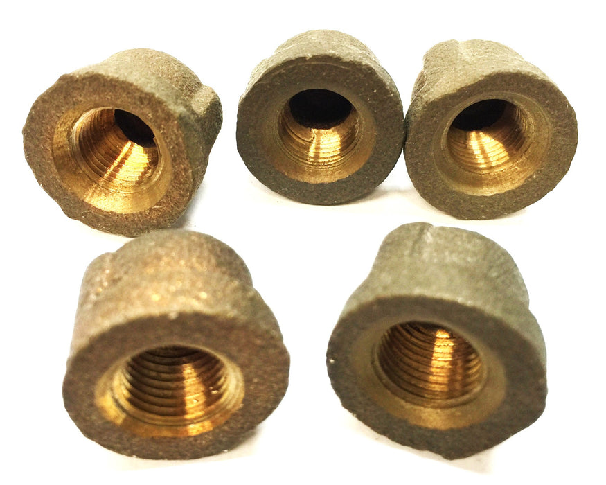 UNBRANDED 1/8" Flat Top Brass Cap [Lot of 5] NOS