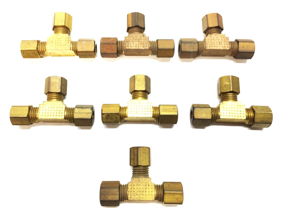 UNBRANDED 3/16" Brass Compression Fitting [Lot of 7] NOS