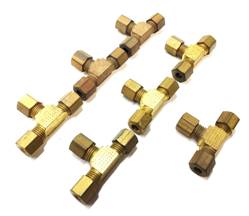 UNBRANDED 3/16" Brass Compression Fitting [Lot of 7] NOS