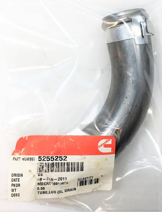 CUMMINS Lubricating Oil Drain Tube 5255252 NOS