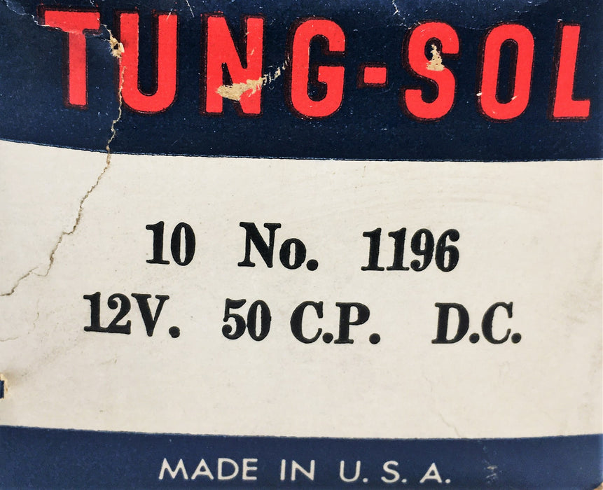 Tung-Sol 12V 50CP DC Auto Lamp Bulbs 1196 [Lot of 9] NOS