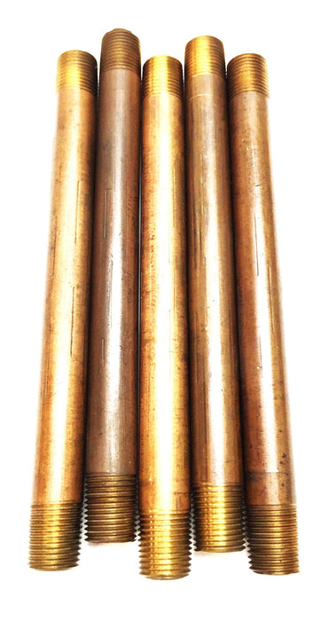 UNBRANDED 1/8" x 4-1/2" Brass Nipple [Lot of 5] NOS