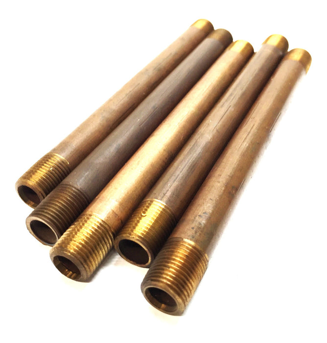 UNBRANDED 1/8" x 4-1/2" Brass Nipple [Lot of 5] NOS