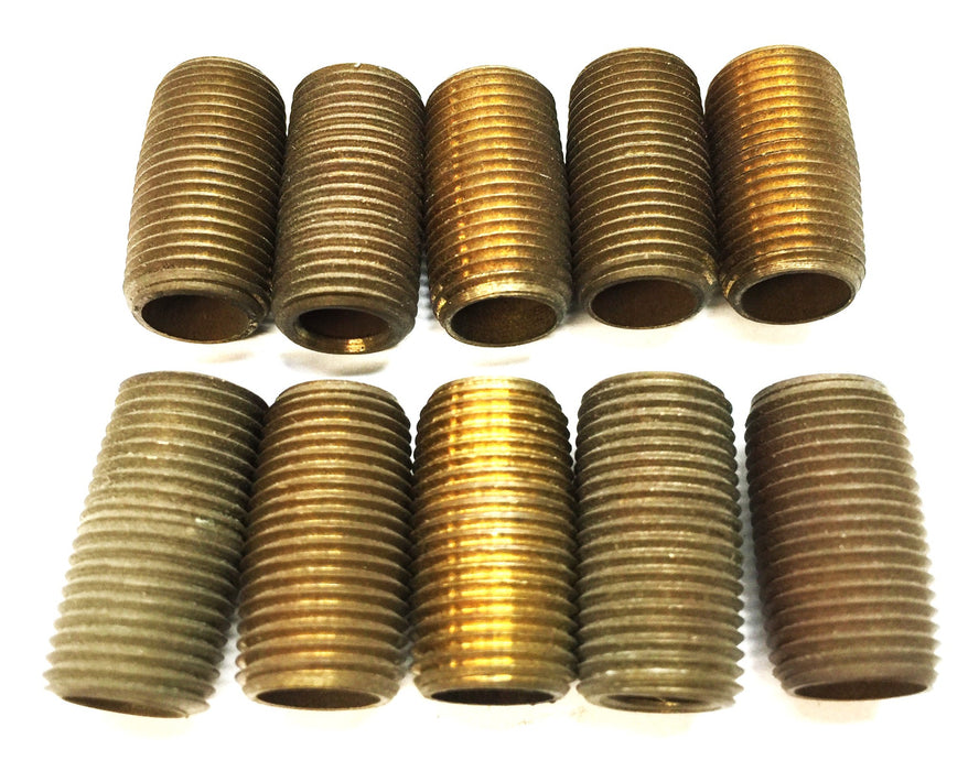 UNBRANDED 1/8" Brass Nipple Close [Lot of 10] NOS