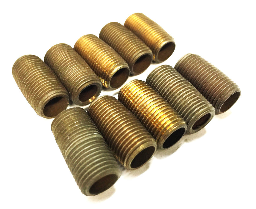 UNBRANDED 1/8" Brass Nipple Close [Lot of 10] NOS
