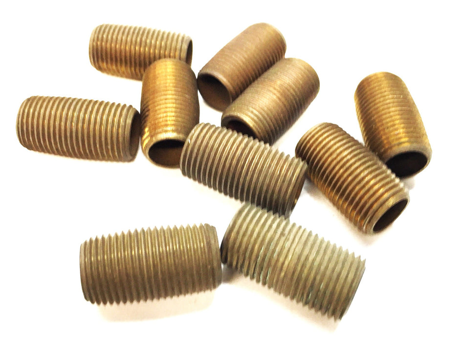 UNBRANDED 1/8" Brass Nipple Close [Lot of 10] NOS