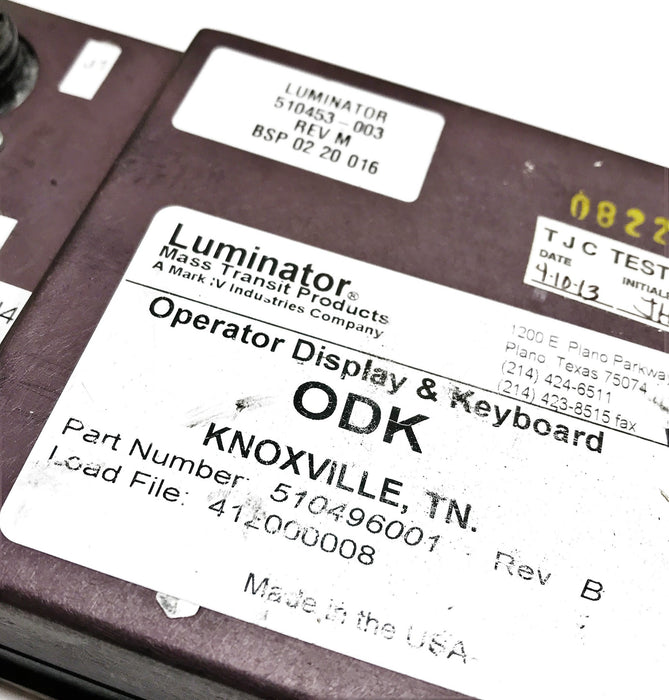 Luminator Operator Display & Keyboard 510453-003 (510496001) USED