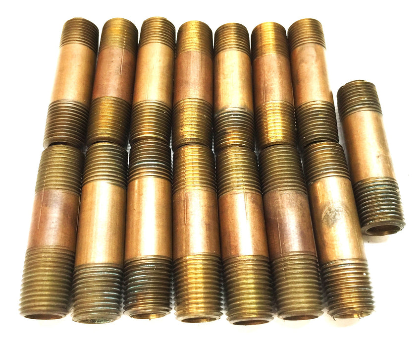 UNBRANDED 1/8" x 1-1/2" Brass Nipple [Lot of 15] NOS