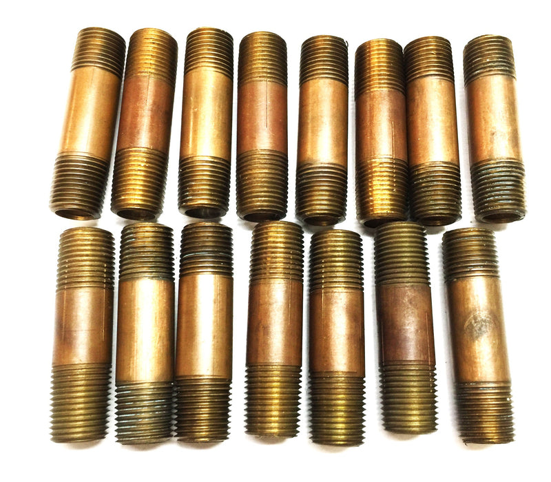 UNBRANDED 1/8" x 1-1/2" Brass Nipple [Lot of 15] NOS