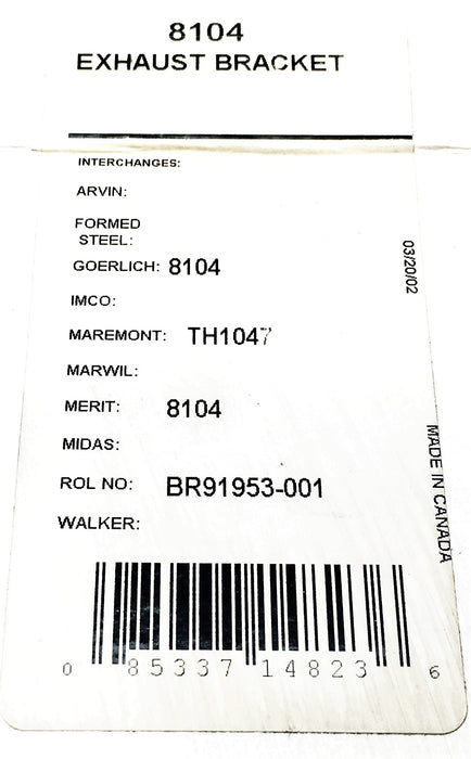 Unbranded Exhaust Bracket 8104 NOS