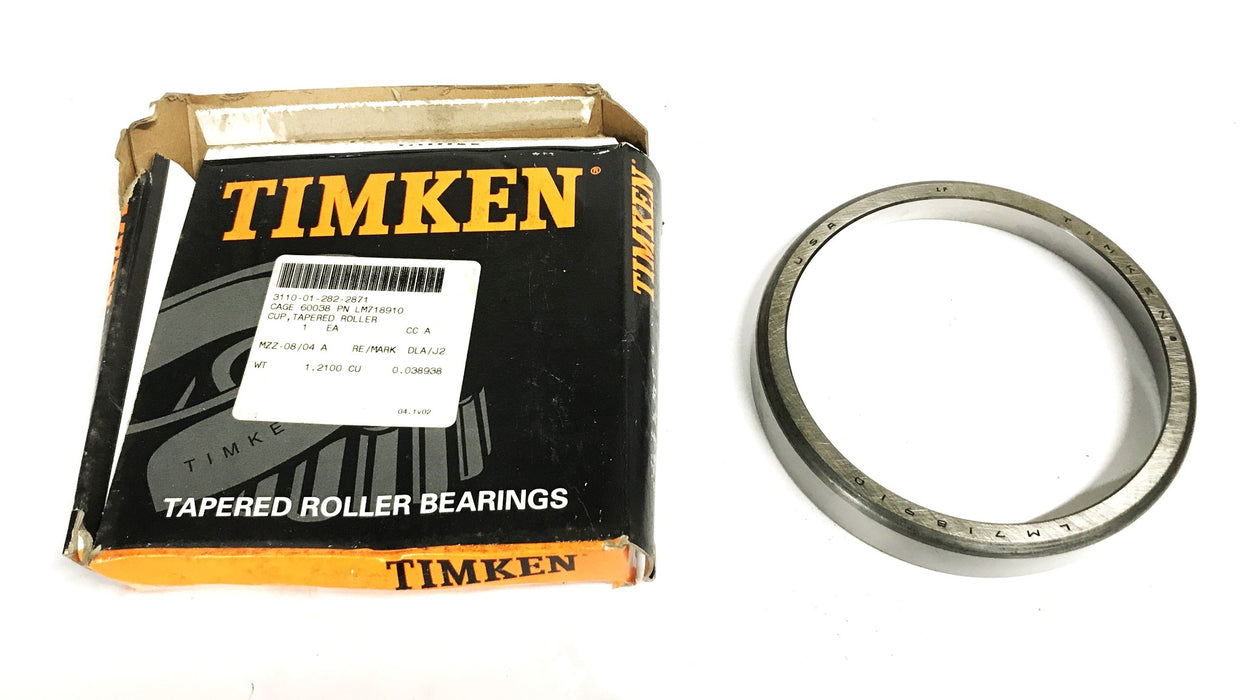 Timken Tapered Roller Bearing Cup LM718910 NOS