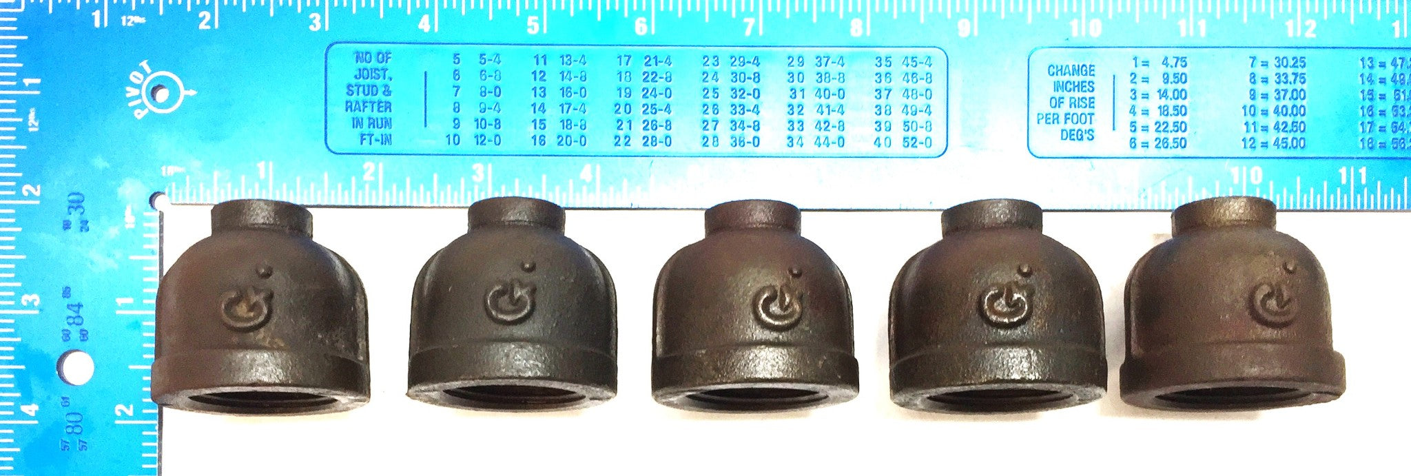 UNBRANDED 1" x 1/4" Black Iron Reducer [Lot of 5] NOS