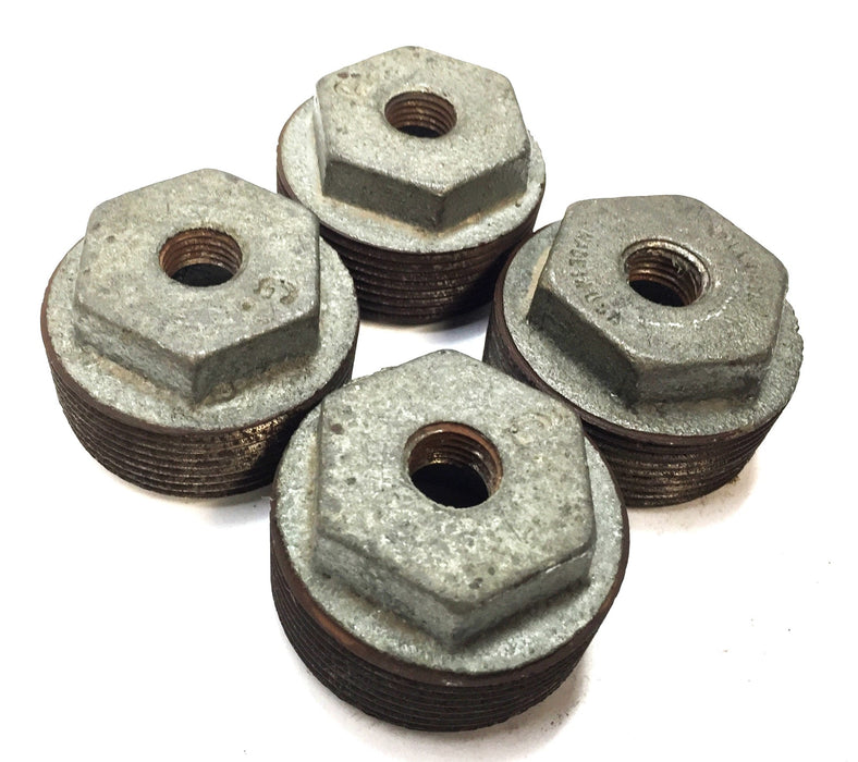 UNBRANDED 1/4" x 1-1/2" Galvanized Hex Bushing [Lot of 4] NOS