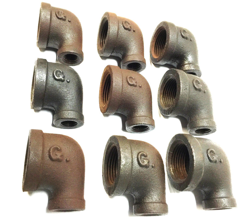 UNBRANDED 3/4" x 1/4" Red Iron Elbow [Lot of 9] NOS