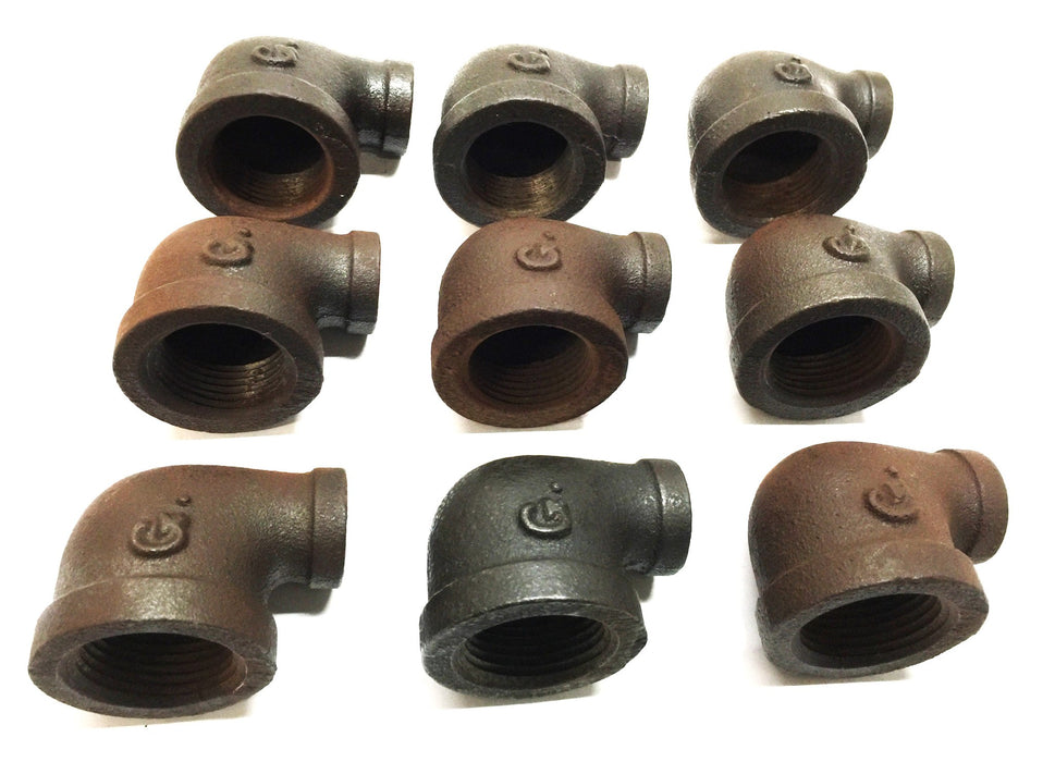 UNBRANDED 3/4" x 1/4" Red Iron Elbow [Lot of 9] NOS