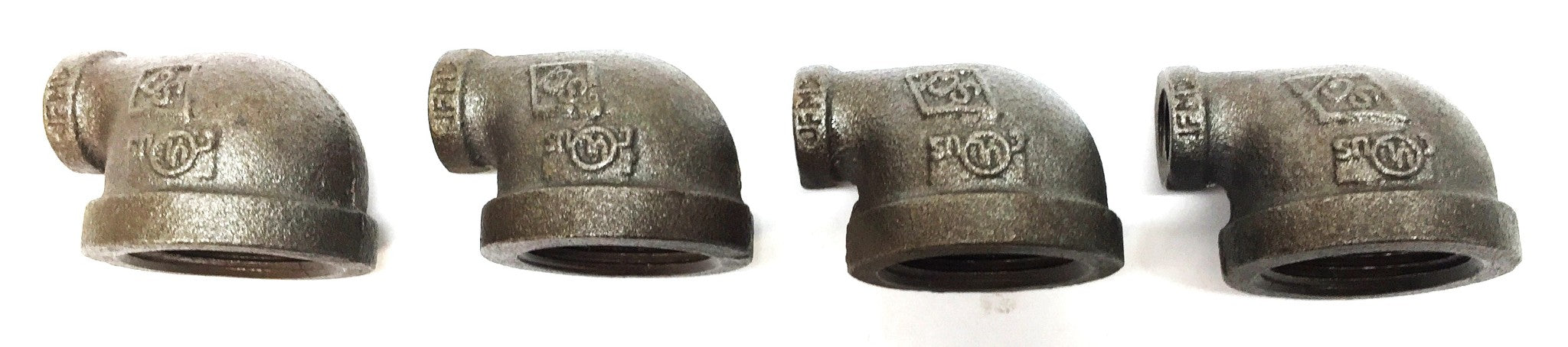 SCI 1" x 1/4" Black Malleable Iron Reducing Elbow [Lot of 4] NOS