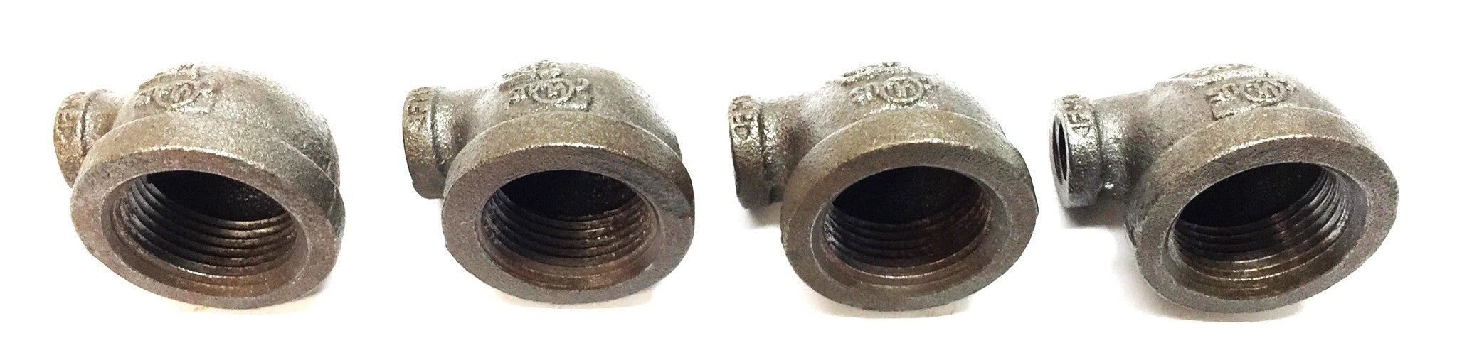 SCI 1" x 1/4" Black Malleable Iron Reducing Elbow [Lot of 4] NOS