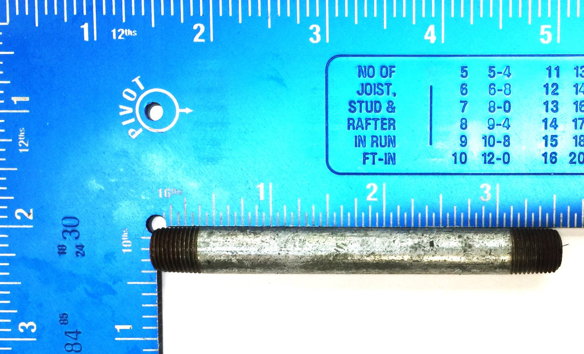 UNBRANDED 1/8" x 3-1/2" Galvanized Steel Nipple [Lot of 4] NOS